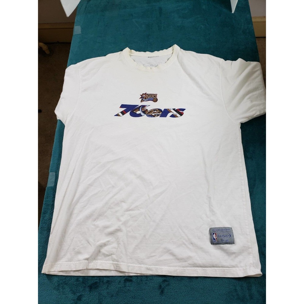 Philadelphia 76ers Shirt Mens Size 2XL XXL Short Sleeve White Basketball NBA
